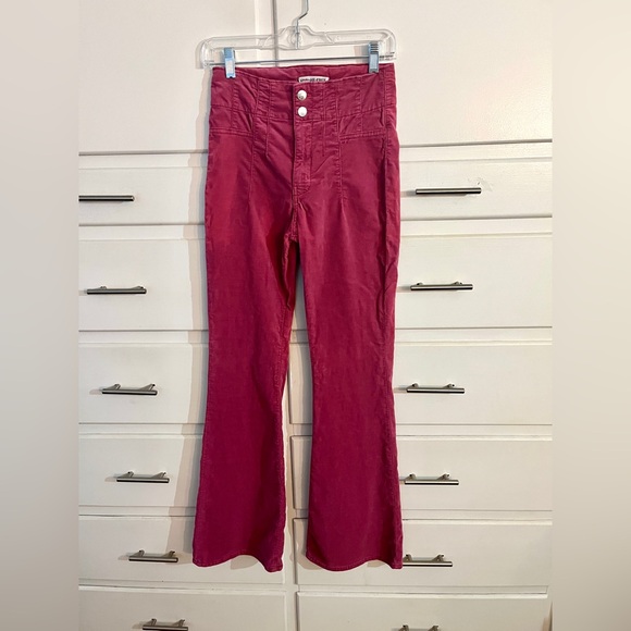 🆕 Free People Jayde flare cords in magenta size 26 - Picture 7 of 16